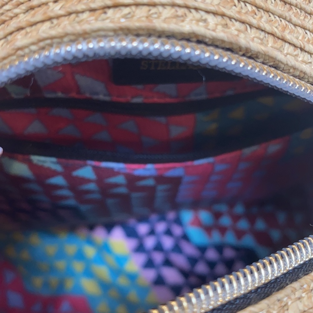 Stella&Dot crossbody Straw Pom Pom bag - Picture 7 of 8